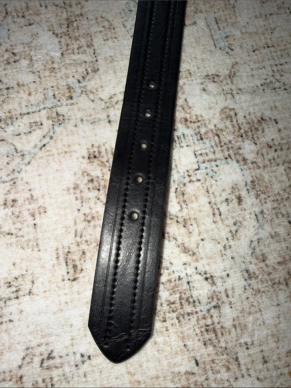 Men's Black Leather Dress Belt with Matte Gunmetal Buckle